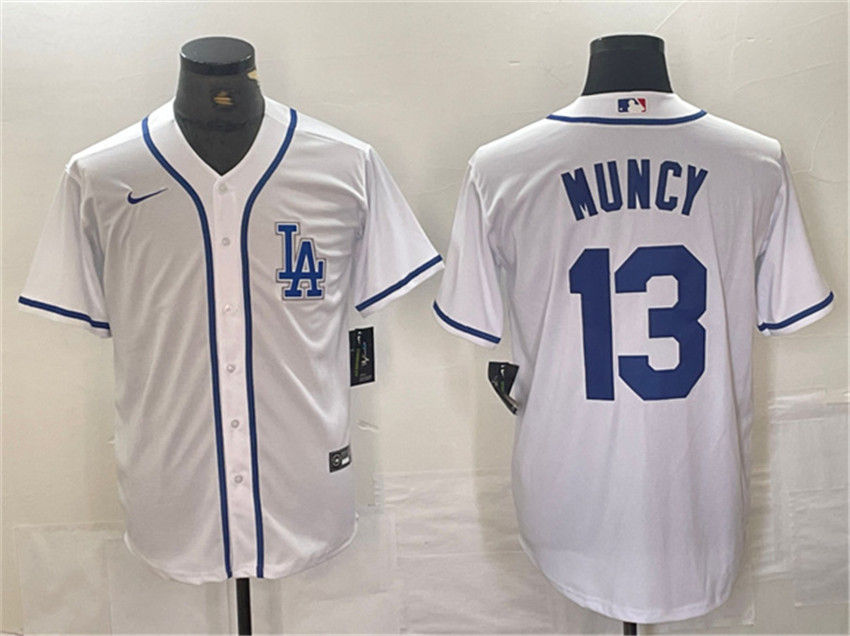Men's White Los Angeles Dodgers #13 Max Muncy Cool Base Stitched Baseball Jersey